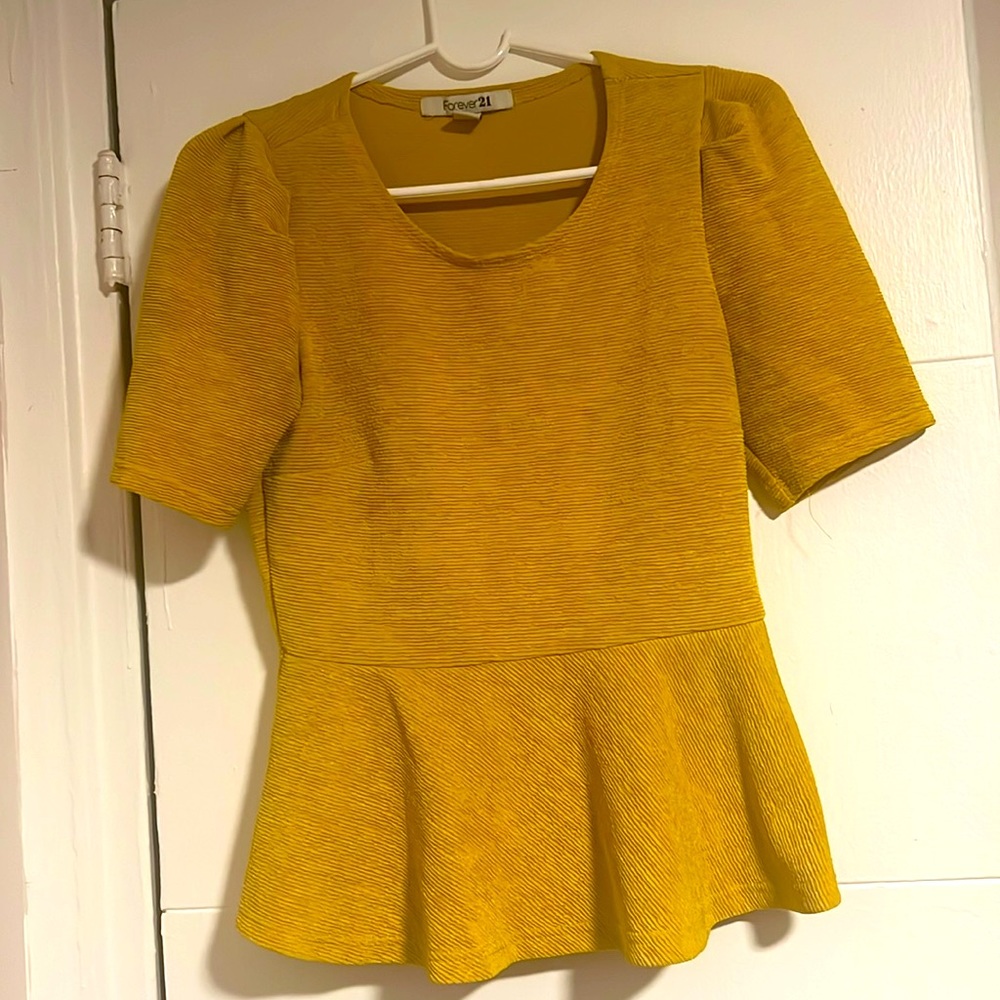 Forever21 Yellow Peplum top